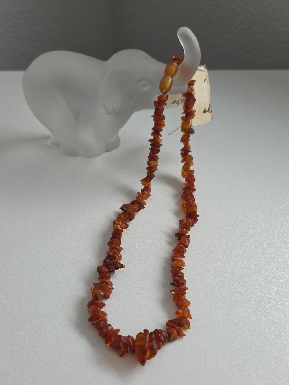 Natural Amber Chip Necklace